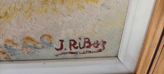 CUADRO EN OLEO FIRMADO POR EL PINTOR J.RIBA