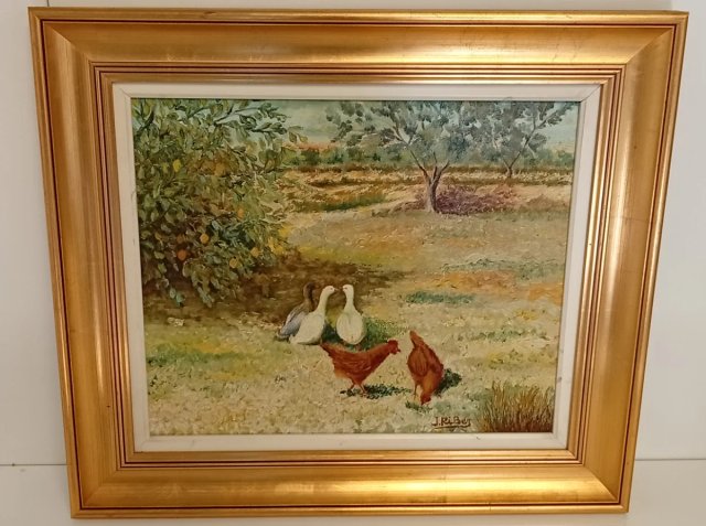 CUADRO EN OLEO FIRMADO POR EL PINTOR J.RIBA