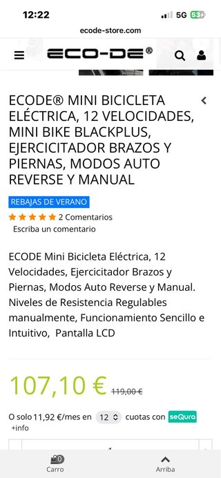 Bicicleta estatica y eliptica como nueva