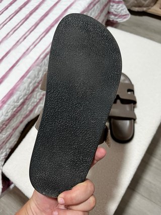 Ciabatte estive da donna, colore taupe/grigio scuro