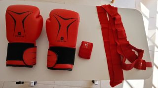 Guanti da boxe rossi Domyos 8 OZ