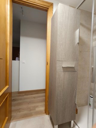 Columna baño Leroy Merlin gris madera