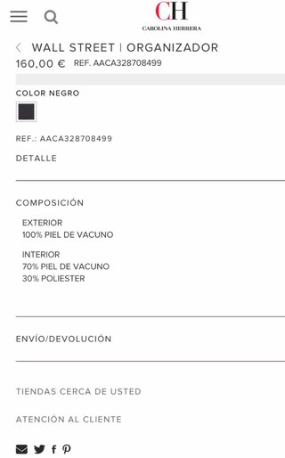 Cartera, Organizador de piel Carolina Herrera