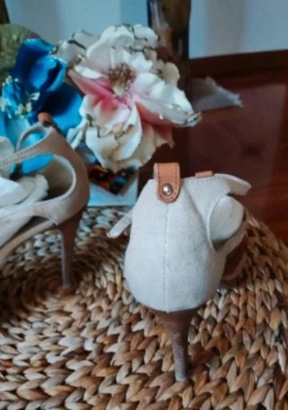 Sandali donna beige e marrone