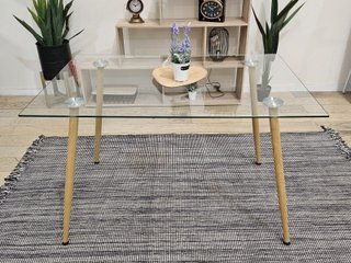 Comedor 4 sillas cristal y madera