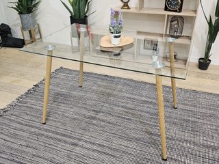 Comedor 4 sillas cristal y madera