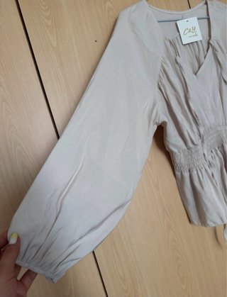 Conjunto top y pantalón verano beige