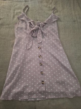 Vestido lila lunares talla única