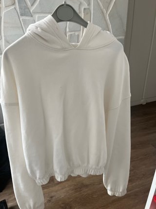 Sudadera con capucha Bershka blanca
