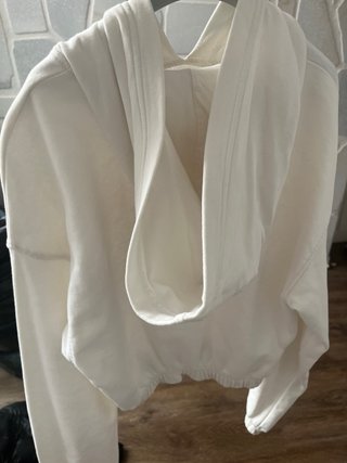 Sudadera con capucha Bershka blanca