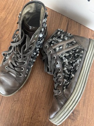Hogan Sneakers Alte Marroni e Argento