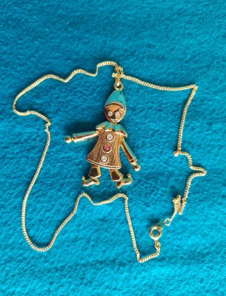 Collana con ciondolo pagliaccio snodabile