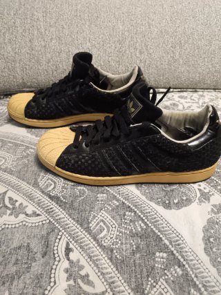 Zapatillas Adidas Superstar Talla 45 Negras Dorada