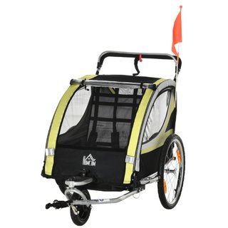 Remolque de bicicleta 2 en 1 para 2 niños, función