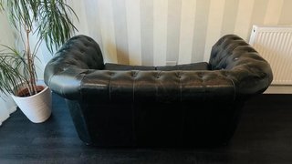 2 Divani Chester 2 posti + 1 posto Pelle Nera