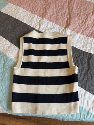 Top ZARA rayas beige y azul marino Talla M