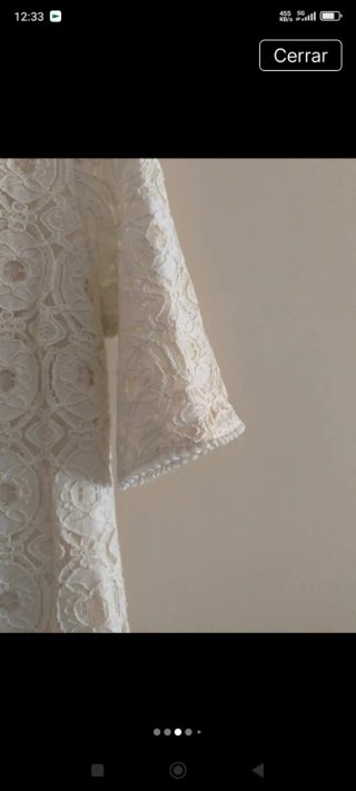Vestido crudo encaje tipo crochet T..L/42