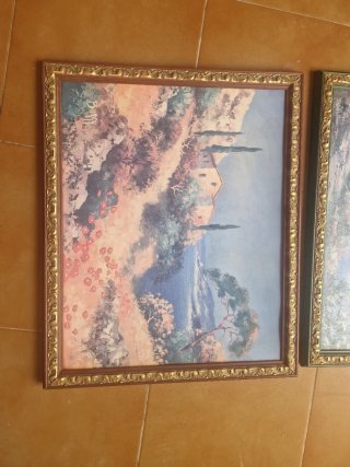 Cuadros de Paisajes con Marco Dorado