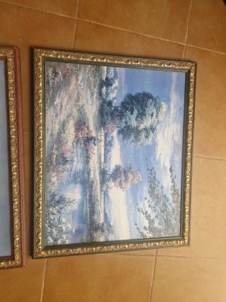 Cuadros de Paisajes con Marco Dorado