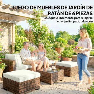 Conjunto Ratán 6 Piezas Exterior