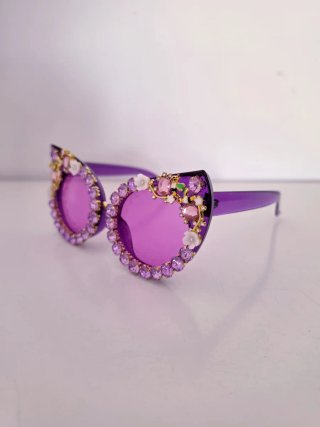 Occhiali da donna con decorazione in strass e strass, occhi da gatto