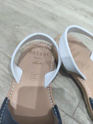 Sandalias Belsert Mujer Talla 37 Azul/Blanco