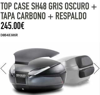 Baúl Cofre Top Case SHAD SH48 Negro/Gris