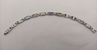 BRACCIALE UOMO ACCIAIO BANDIERINE SMALTATE NAUTICA