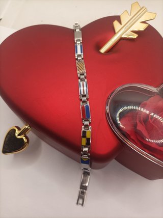 BRACCIALE UOMO ACCIAIO BANDIERINE SMALTATE NAUTICA