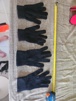 4 Guantes de punto negros s mujer L hombre