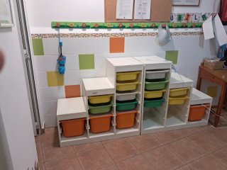 Estantería escalera con bandejas