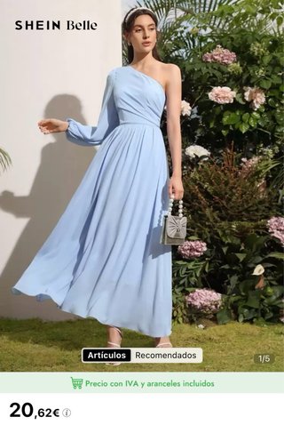 Vestido invitada boda azul curvy talla 0XL (44-46)