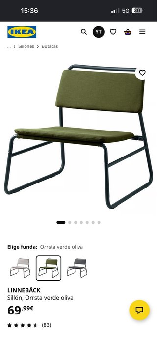 Sillón LINNEBÄCK IKEA verde oliva