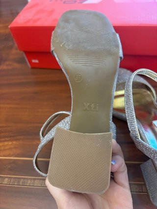 Sandalias Xti Tacon Talla 37 Doradas/Plateadas