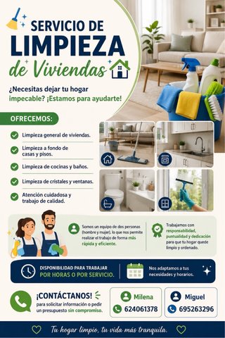 Servicio de limpieza de viviendas