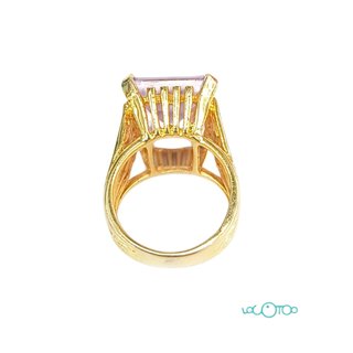 ANILLO ORO 18K CON PIEDRA MALVA