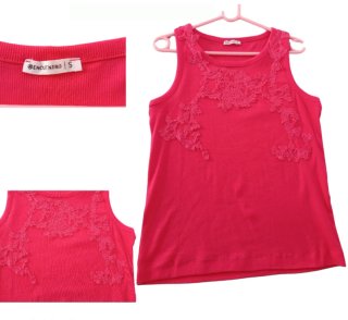 Camiseta sin mangas Encuentro encaje rosa Talla S
