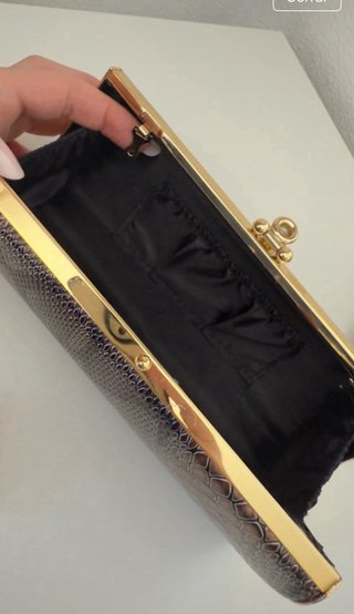 Bolso de fiesta piel serpiente dorado