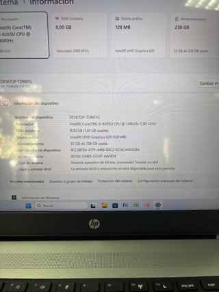 HP ProBook 650 G5 i5 8GB RAM 256GB SSD