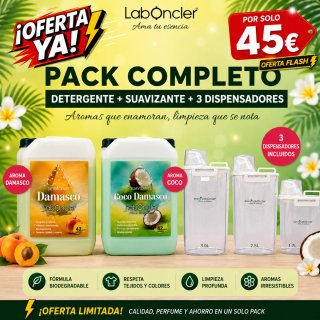 Pack Detergente + Suavizante + 3 Dispensadores