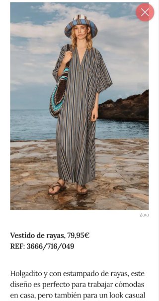 Vestido Zara Studio rayas talla M -L