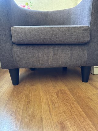 Sillón individual gris tela
