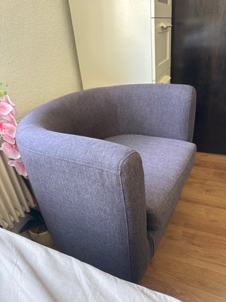 Sillón individual gris tela