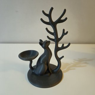 Joyero gato negro con ramas