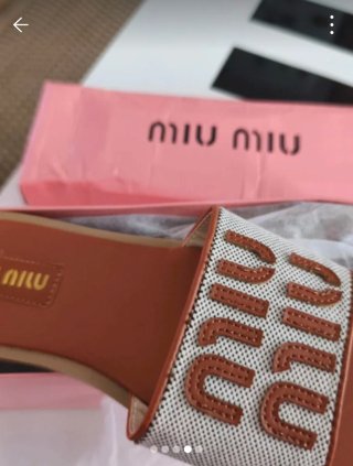 Ciabatte Miu Miu Marrone e Bianco
