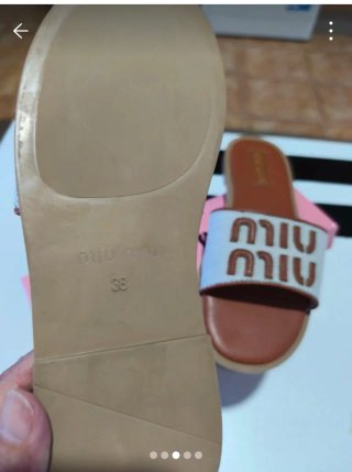 Ciabatte Miu Miu Marrone e Bianco