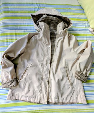 Trench verano reversible beige/cuadros T. M