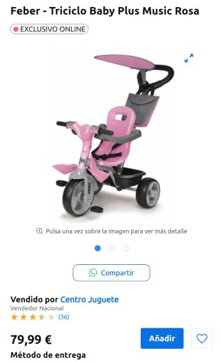 Triciclo Baby Plus Music Rosa