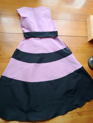 Vestido Carolina Herrera Negro y Rosa