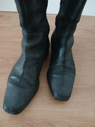 Botas altas negras de piel